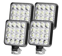 HOSPAOP Faros LED de trabajo 48W 12V, luz de trabajo todoterreno, luz adicional para coche, luz de marcha atrás, IP67, para tractor, excavadora, SUV, UTV, ATV, paquete de 4 unidades