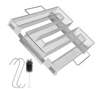 HOSPAOP - Generador de humo frío de acero inoxidable con cepillo y gancho, accesorio para ahumador, para barbacoa esférica, horno de ahumar, reutilizable (22,5 x 21 x 4,5 cm)