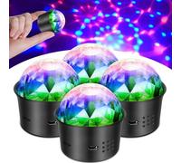 HOSPAOP Mini bola de discoteca de discoteca de 5 V, luz de discoteca para niños, sala de cumpleaños, fiestas, 4 unidades
