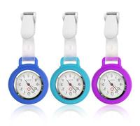 HOSPAOP Reloj de enfermera con clip, 3 piezas, reloj de enfermería, analógico, movimiento de cuarzo, reloj de bolsillo, reloj de bolsillo de silicona, para mujeres, hombres, enfermeras, accesorios