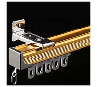 Hospital Curtain Track System RV Aluminium Wall Mount Curtain Rod, Extra Long Curtains Rail with Mute Rollers, Kitchen Dens Bedroom Living Room(Gold B,12m/39.3ft)