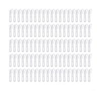 Hosrivae 100 ganchos de plástico ajustables para cortinas, ganchos plisados con canaleta grande y diseño de gancho grueso, material de polipropileno, 7 x 3 cm, color blanco - para luz