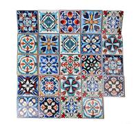 Hosrivae 24 calcomanías de azulejos de estilo marroquí, calcomanías de pared de PVC para cocina y baño, arte de vinilo decorativo impermeable para azulejos antiguos, vidrio, madera, 15 x 15 cm o 20 x