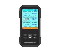 Hosrivae 3-en-1 Campo eléctrico RF detector de radiación probador para EMF, 0-9999.9 V/m y 50MHz-5GHz detección, pantalla a color con bloqueo de datos, negro (negro)