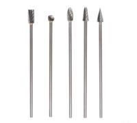 Hosrivae 5 fresas rotativas de carburo de 3 x 6 x 100 mm, cortador de fresado de un solo corte de madera de vidrio, vástago de 1/8 pulgadas, brocas de herramienta giratoria de molienda (corte único)