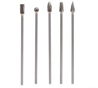 Hosrivae 5 fresas rotativas de carburo de 3 x 6 x 100 mm, cortador de fresado de un solo corte de vidrio de madera, vástago de 1/8 pulgadas, brocas de herramienta giratoria de molienda (corte)