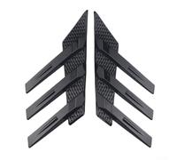 Hosrivae Adhesivo para parabrisas trasero de coche, fibra de carbono, divisor lateral, decoración para la mayoría de los coches, 1 par de accesorios para parasol (color negro)