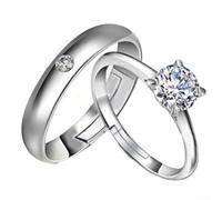 Hosrivae Anillo de cobre ajustable para parejas, diseño de seis garras para boda o propuesta, joyería de moda con acabado plateado para hombres y mujeres (hombres)