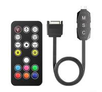 Hosrivae ARGB - Controlador con control remoto de 17 teclas, ventiladores de PC de 3 pines de 5 V y tiras de luz, instalación de herramientas, modos de iluminación dinámicos, color negro