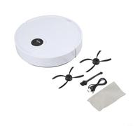 Hosrivae Aspirador robótico con fuerte succión, barrido y trapeador automático 3 en 1, navegación para el hogar, robot silencioso con cepillos, color blanco