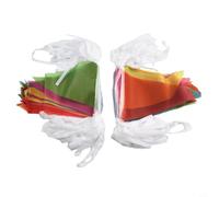 Hosrivae Banderines triangulares, banderas de poliéster multicolor de 50 m, doble cara para decoración de fiestas en interiores y exteriores