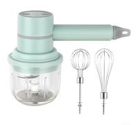 Hosrivae Batidora de mano inalámbrica recargable por USB con 3 velocidades, batidores de acero 304 desmontables, batidor de huevos de crema, licuadora inalámbrica compacta (verde)