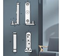 Hosrivae Bisagra de puerta invisible ajustable para puertas interiores, bisagra de gabinete ajustable 3D superior e inferior de aleación de zinc con ajuste izquierdo/derecho y delantero/trasero