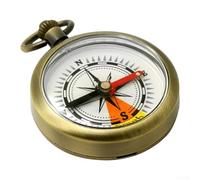 Hosrivae Bolsillo de latón vintage para brújula para acampar al aire libre, senderismo y montañismo, herramienta de navegación de aleación de zinc impermeable con gancho de metal, 6,5 x 4,7 x 1,6 cm