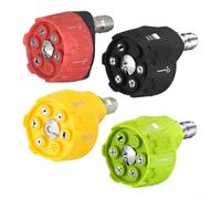 Hosrivae Boquilla de lavado a presión ajustable 6 en 1 de 1/4 pulgadas, punta de pulverización de cambio rápido de 0° a 40°, máquinas de limpieza de alta presión a 4000 PSI, compatible con tipos 030 y