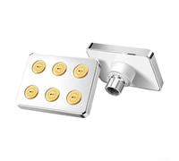 Hosrivae Cabezal de ducha, diseño ABS antibloqueo presurizado, efecto lluvia con parte superior giratoria de 360° para uso en el baño (plateado)