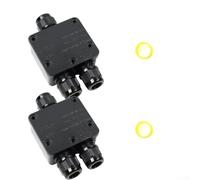 Hosrivae Caja de conexiones impermeable IP68 para cableado eléctrico exterior e interior, carcasa ABS/PC, bloque de terminales de 10 A, clasificación de 24 A/450 V, 70 x 65 x 35 mm, incluye mar (2