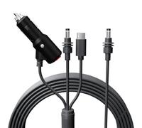 Hosrivae Cargador de coche 3 en 1 para mini cable de alimentación tipo C/CC a CC con interruptor, entrada de 12-48 V y opciones de 5 m, cobre puro de PVC para cable (5 metros)