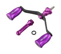 Hosrivae Carrete de fibra de carbono con mango basculante doble con barra de equilibrio, compatible con Stella, Stradic, Sephia, Twinpower, Ultegra y O (morado)