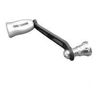 Hosrivae Carrete de pesca de carbono con mango único con perilla para Daiwa Fuego, Salamandura y Prorex para carretes LT - Pieza de repuesto ligera de 16 g, 12 C (plateado)