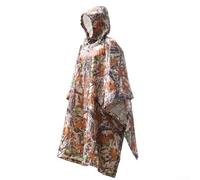 Hosrivae Chaqueta de ciclismo de tafetán de poliéster impermeable para hombre, impermeable resistente al desgarro con capucha ajustable, puños elásticos y diseño plegable, camuflaje/negro/sí (D)