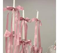 Hosrivae Cinta de terciopelo para decoración de Navidad y manualidades - Cinta de envoltura festiva de 10 m, 1 cm de ancho, rojo vino/beige/rosa claro/verde oscuro (rosa)