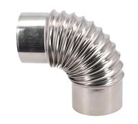 Hosrivae Codo de tubo de combustión de estufa, acero inoxidable de 50 a 100 mm de diámetro, alto y resistente, para estufas de leña y multicombustible (80 mm)