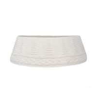 Hosrivae Collar de árbol de Navidad de punto trenzado grueso, falda rústica de 28 pulgadas, decoración alternativa para el hogar y la oficina, base de hilo pesado
