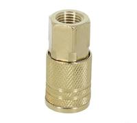 Hosrivae Compresor de conector neumático de acoplamiento rápido de rosca macho NPT de 1/4 pulgadas, hierro chapado en latón, manguera de línea de montaje resistente y herramientas de taller (1 pieza