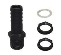 Hosrivae Conector de desbordamiento a tope de 1 pulgada para tanque de agua de lluvia - Conexión rápida con arandela y tuerca de bloqueo, accesorio de almacenamiento de jardín (25)