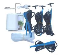 Hosrivae Controlador automático de temporizador de riego por goteo para plantas de interior, batería recargable de 3.7 V, manguera de 2 metros, 4 cabezales de goteo, bajo voltaje y funcionamiento (4)