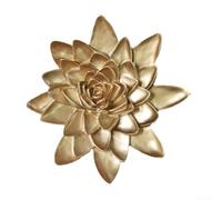 Hosrivae Decoración de pared de flor de loto en resina hecha a mano, adorno colgante 3D con acabado dorado para exhibición moderna del hogar u oficina, boda o celebración (Lotus L)