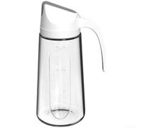 Hosrivae Dispensador automático de aceite de vidrio con boquilla de goteo a prueba de fugas, contenedor de condimentos de cocina, vinagre de salsa de soja, blanco, 12 x 9 x 21,7 cm (750 ml), blanco