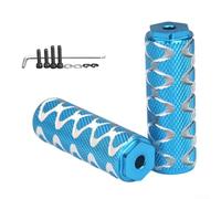 Hosrivae Estriberas de aleación de aluminio para bicicletas de carretera - Piquetas antideslizantes estriadas de 75 x 25 mm con rosca de 5 mm, incluye tornillos y llave hexagonal (1 P(azul)