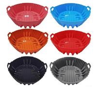 Hosrivae Freidora de silicona no resistente al calor, bandeja plegable cuadrada a redonda que funciona bien en tareas de parrilla y freír (negro)