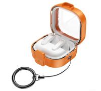 Hosrivae Funda de bloqueo ABS a prueba de golpes con llaveros para Galaxy Buds 4 y Buds 4 Pro, cubierta rígida de protección de cuerpo completo (naranja)