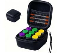 Hosrivae Funda térmica de insulina de viaje con 9 compartimentos, carcasa exterior de EVA, acolchado de esponja gruesa y cremalleras reforzadas, almacenamiento seguro (negro)