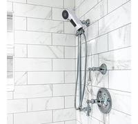 Hosrivae Grifo de cocina extraíble, rociador de ducha ABS con conexión G1/2, boquilla aireadora de alta presión, plateado (plata)