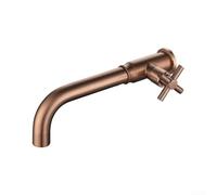 Hosrivae Grifo de lavabo montado en la pared SUS304 de acero G1/2 para fregadero de baño, jardín, piscina, utilidad, negro, dorado, plateado, gris, oro rosa (oro rosa)