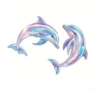 Hosrivae Imán para refrigerador que brilla en la oscuridad para delfín, adhesivo impermeable de PVC para cocina, baño, casillero y decoración de puerta, color azul