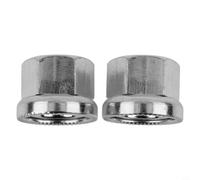 Hosrivae Juego de 2 tuercas de eje para engranaje fijo para cubos de bicicleta, rosca M9, M10 y 3/8 pulgadas, para acero CR-MO, plata oscura, compatible con pista para motores de cubo de bicicleta y