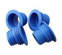 Hosrivae Juego de 4 mangueras de drenaje para lavadora, sello habitual de silicona TPR para alcantarillado, conector de drenaje de suelo, tubo de drenaje para lavandería y cocina (azul)