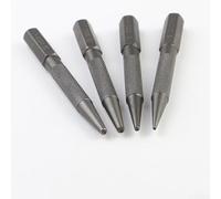 Hosrivae Juego de 4 punzones centrales para carpintería y metalurgia, fijador de uñas de aleación de acero con puntas de 0,8 mm, 1,6 mm, 2,4 mm, 3,2 mm, herramienta de marcado y posicionamiento de