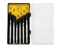 Hosrivae Juego de 6 destornilladores con estuche de almacenamiento, acero al cromo vanadio gafas de reloj reparación electrónica, PH0 PH1 ranurado 1.4-3.0 mm