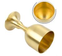 Hosrivae Juego de copas de vino de latón vintage de 30 ml y 15 ml, copa de vino, copa de vino medieval, vaso pequeño de cobre, taza medidora de licor, barra de chupito (L)