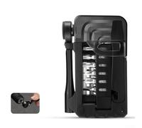 Hosrivae Juego de llaves de trinquete para reparación, kit de herramientas de 12 piezas para bicicleta con funda abatible, radios de aleación y herramientas de palanca de neumáticos, compatible con