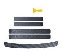 Hosrivae Juego de tiras adhesivas de fibra de carbono para umbral de puerta de coche, 60 cm delantera/40 cm para puerta trasera + parachoques trasero de 108 cm, color negro, se adapta a la mayoría de