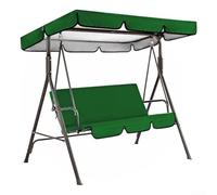 Hosrivae Juego de toldo y 3 fundas de asiento de repuesto para columpios de jardín, 3 pedestales, impermeable, tela Oxford, columpio (verde)