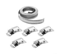 Hosrivae Kit de abrazadera de manguera de acero inoxidable con sujetadores, abrazadera de tubo de engranaje sin fin ajustable para aplicaciones marinas automotrices, 2-3,5 m de longitud, 12,6 mm de