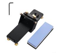 Hosrivae Kit de afilado de ángulo fijo ajustable, abrazadera de aleación de aluminio con almohadillas antideslizantes, piedra de afilar de corindón blanco de grano 1000 y 6000 de doble cara